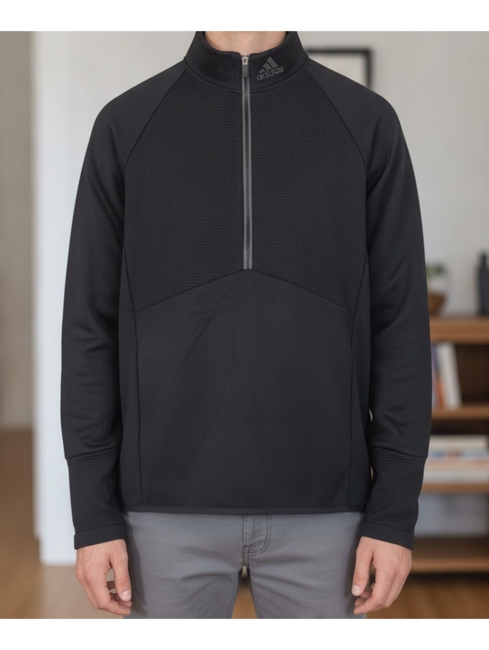 Adidas Black Half-Zip Pullover Sweatshirt